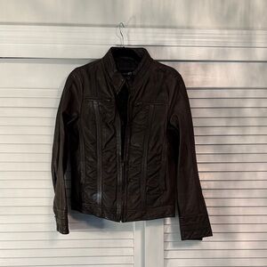 Black Rivet Dark Leather Jacket